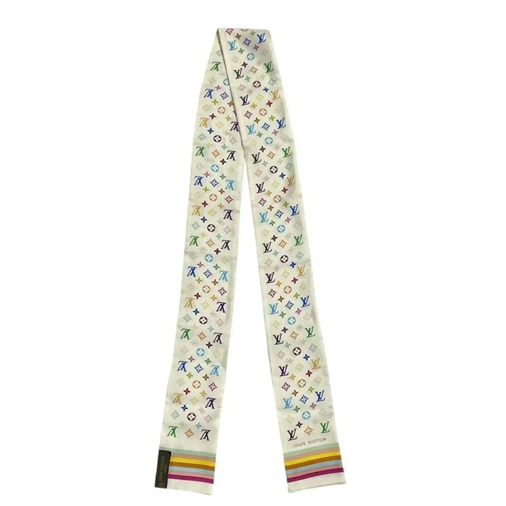 Louis Vuitton Twill Scarf Monogram Silk White - Picture 3 of 5
